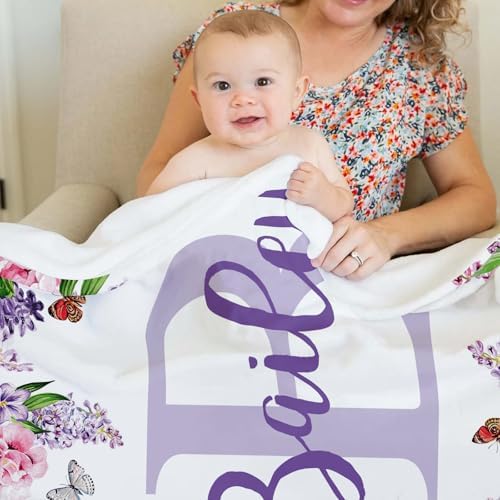 Custom Baby Blanket with Name 40X50 Flannel Keepsake
