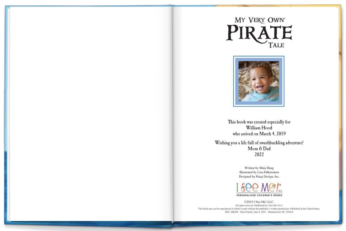 Personalized Pirate Story Book for Kids - I See Me Hardcover Keepsake