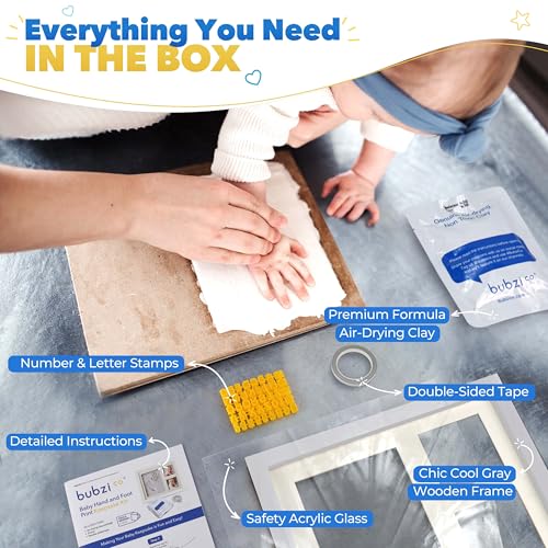 Bubzi Co Baby Footprint and Hand Print Kit - Cool Gray 1
