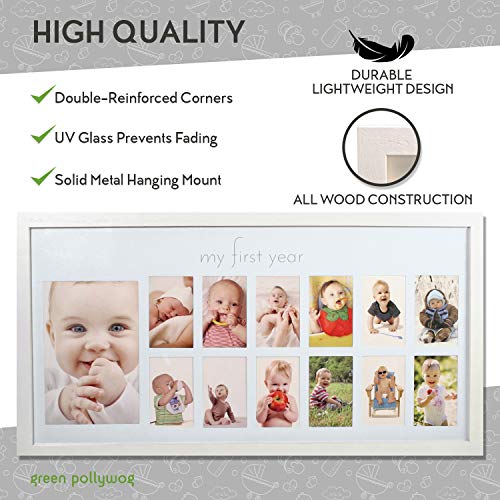Green Pollywog 12-Month Photo Frame with Mat