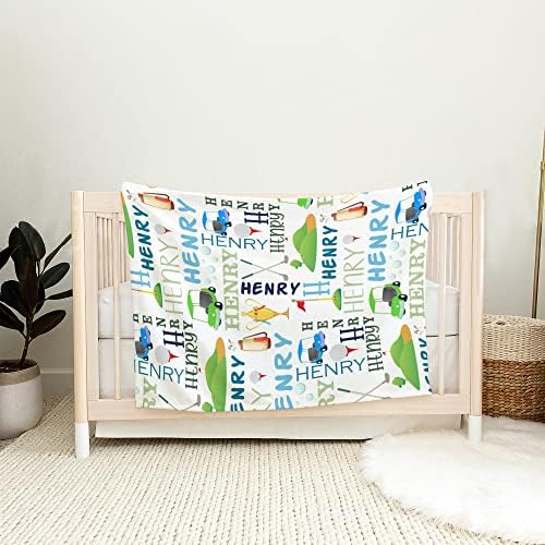 Personalized Golf Baby Blanket with Name 1