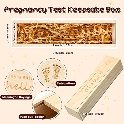 Qunclay Pregnancy Test Keepsake Box with Raffia Ribbon