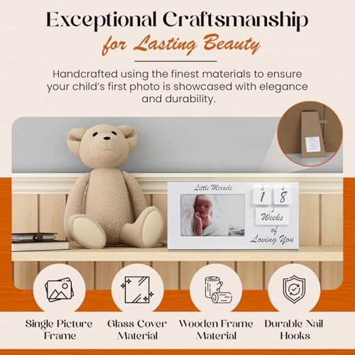 YelloIris White Ultrasound Sonogram Frame with Countdown Tiles