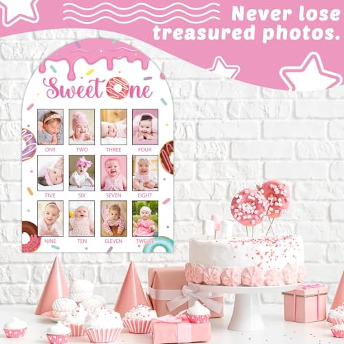 Sweet One First Year Wooden Photo Board Donut Decor