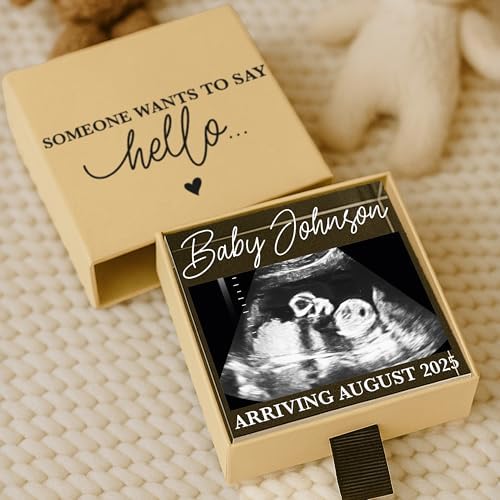 Personalized Pregnancy Keepsake Drawer Box with Ultrasound Frame