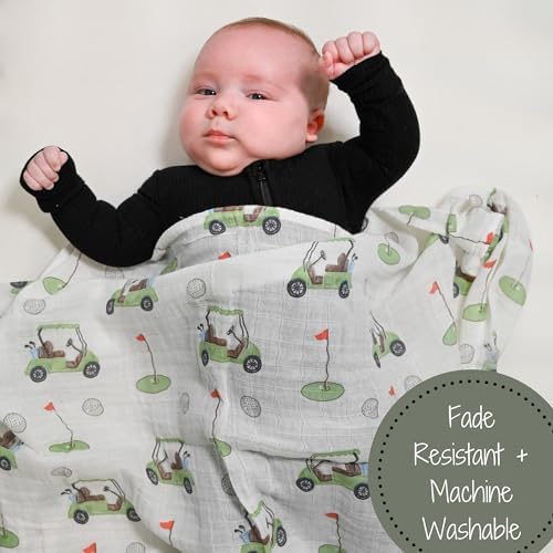 LollyBanks Golf Print Swaddle Blanket - 47x47 Inches