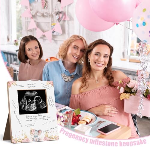 Hatzelou Baby Shower Sign Frame with Sonogram Photo