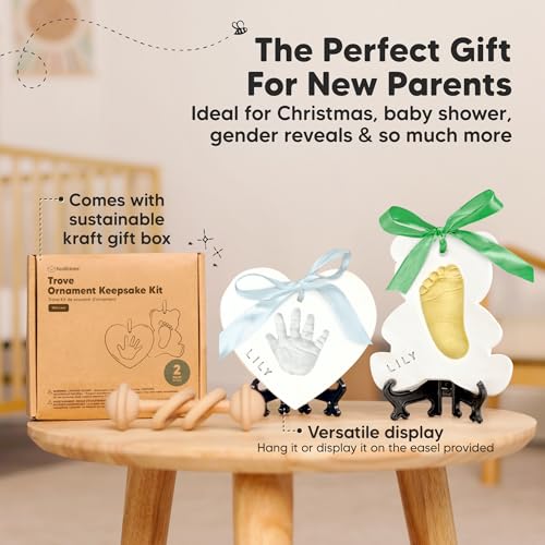 KeaBabies Baby Footprint Ornament Kit - Personalized Keepsake