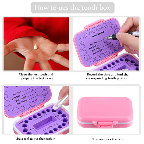Patelai 2 Pack Baby Keepsake Tooth Box