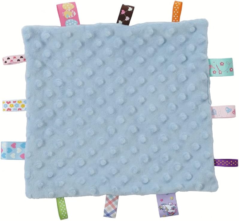 CREVENT Soft Baby Blanket with Taggies 10x10