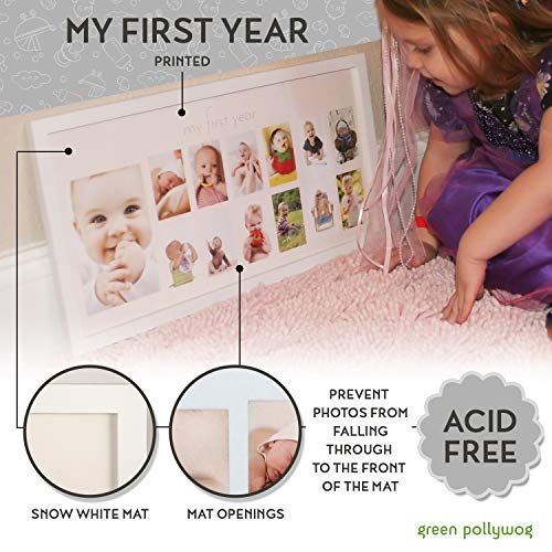 Green Pollywog 12-Month Photo Frame with Mat
