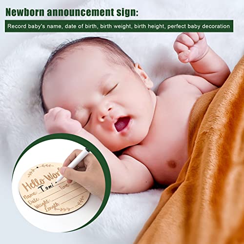 LUTER Baby Announcement Sign with Ink Pad and Handprint Space