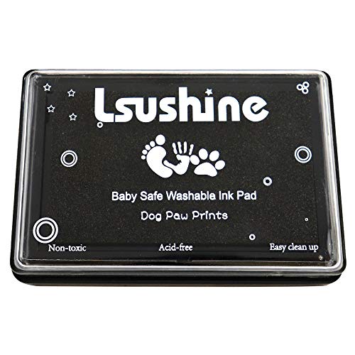 Lsushine Ink Pad for Baby Footprint Handprint Black