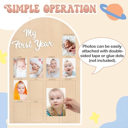 Kritkin 1st Birthday Wooden Photo Board 33x22 Inch