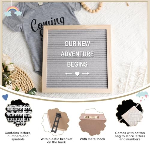 Canlierr 9 Pcs Pregnancy Announcement Set Gray