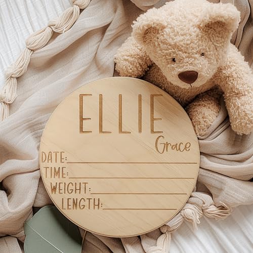 Personalized Newborn Baby Announcement Sign - Custom Birth Stat Sign for Hospital