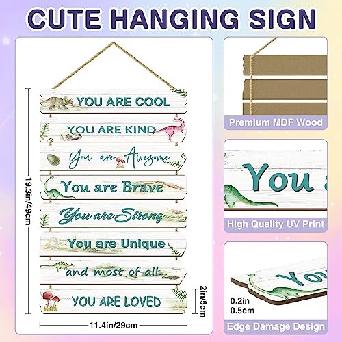 Boys Room Dinosaur Wall Decor with Inspirational Sayings