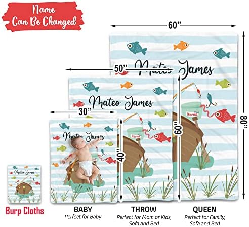 VibeCustom Personalized Fishing Blanket with Name
