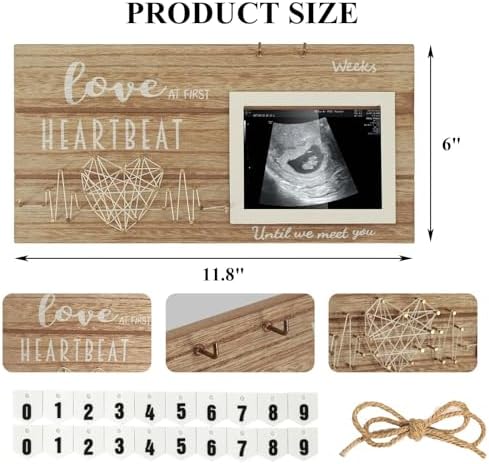 KAIOTYA Baby Sonogram Picture Frame with Countdown and ECG Symbol