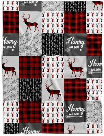 Personalized Reindeer Baby Blanket with Custom Name 1