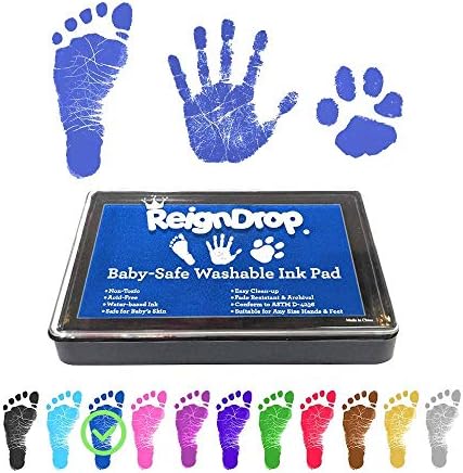 ReignDrop Ink Pad for Baby Footprint and Handprint - Dark Blue