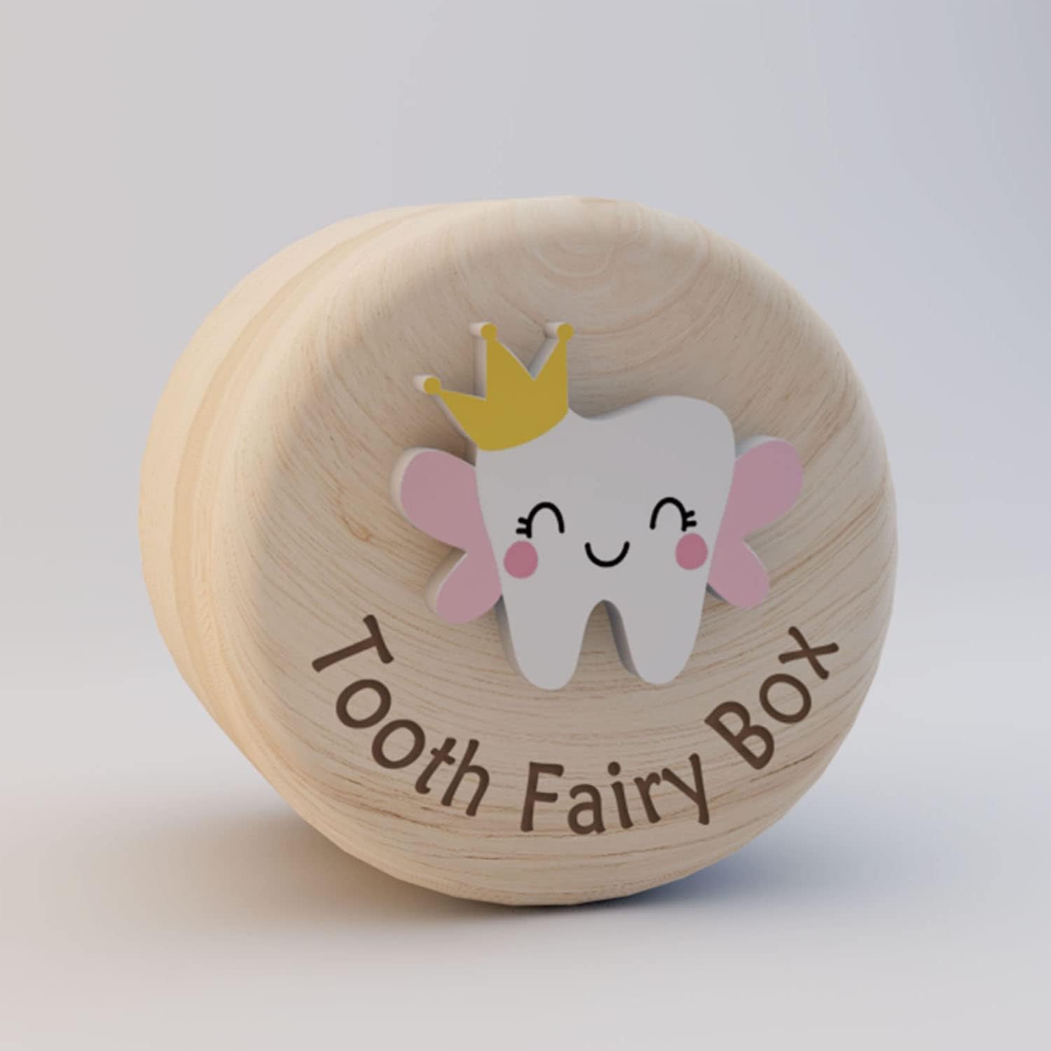 Tooth Fairy Box for Girls - Cute Carved Wooden Storage