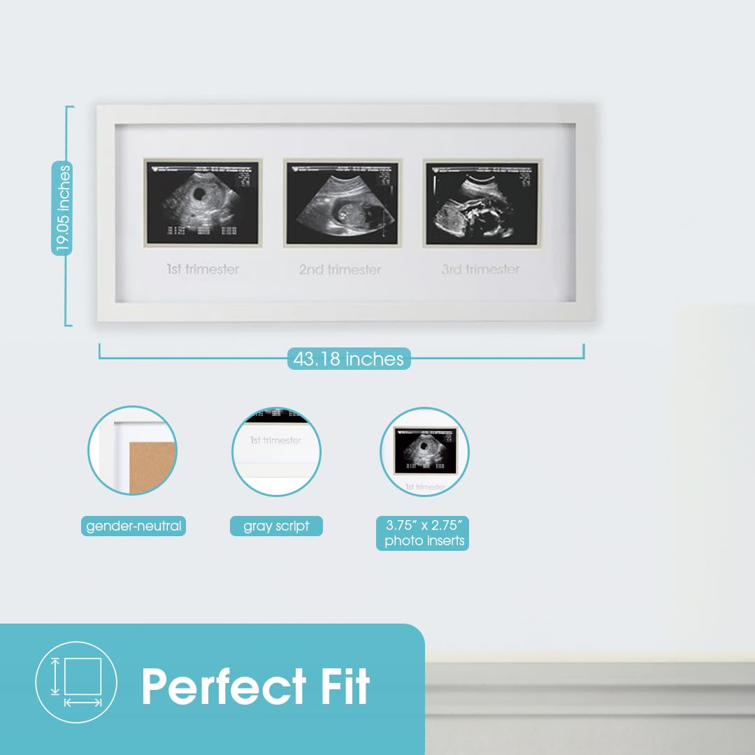 Pearhead Trimester Sonogram Frame - White