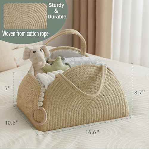 DaperCanly Baby Diaper Caddy Organizer with Bear Design