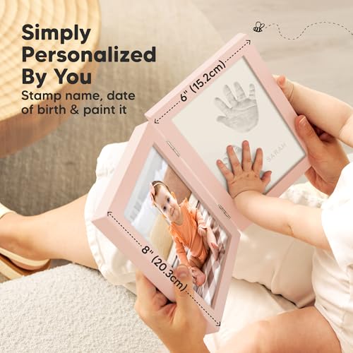 KeaBabies Personalized Baby Hand Footprint Kit - Petal Pink