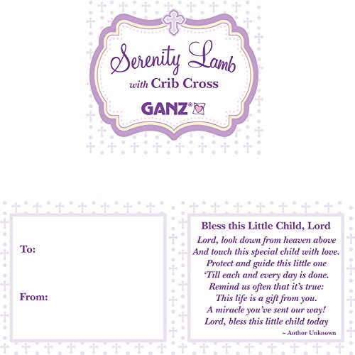 Ganz Serenity Lamb Christening Crib Cross Pink