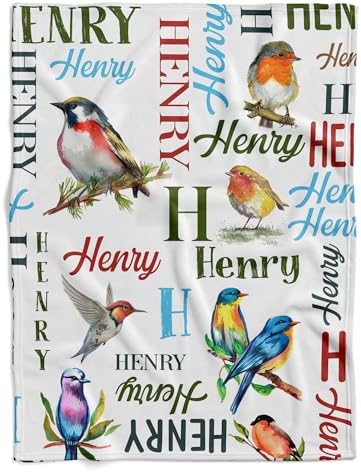 VibeCustom Personalized Bird Baby Blanket with Name
