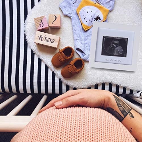 IHEIPYE Baby Sonogram Photo Frame - Silver Text White