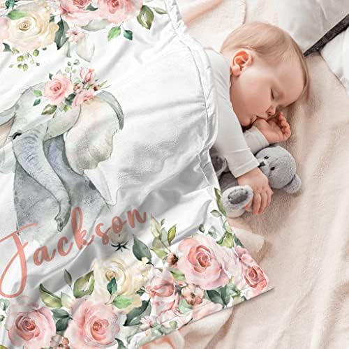 Custom Baby Blanket with Name Soft Personalized Gift for Kids