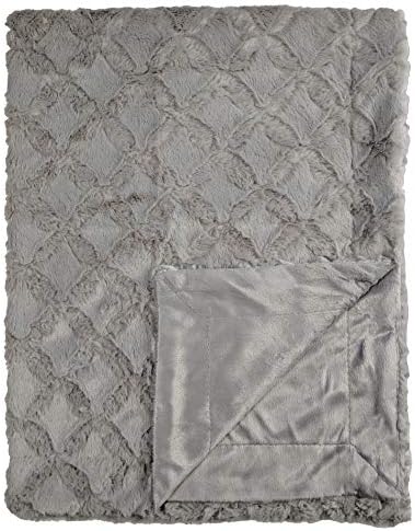 Baby Fancy Christening Gray Minky Blanket 40 x 30 in 1
