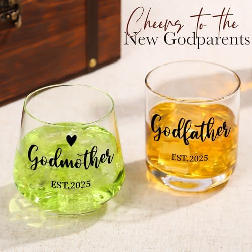 Physkoa Godparents Proposal Glass Set 4 Piece