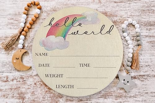 Prezzeluna Rainbow Baby Announcement Sign