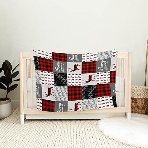 Personalized Reindeer Baby Blanket with Custom Name 1