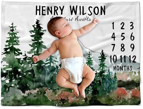 Personalized Forest Baby Blanket with Custom Name