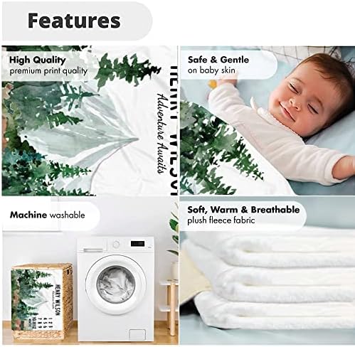Personalized Forest Baby Blanket with Custom Name
