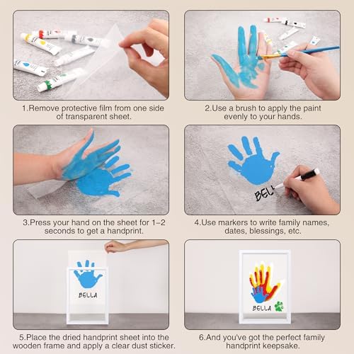 Omrhvi Family Handprint Kit with Frame and Paints