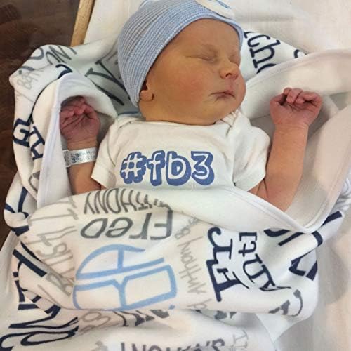 Personalized Baby Blanket with Name - Soft Fleece Bed Blanket for Newborns