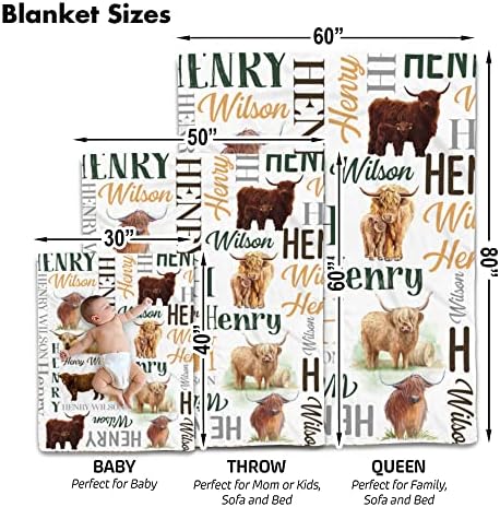 Personalized Cow Print Baby Blanket with Name
