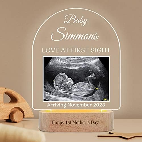 Personalized Sonogram Frame Night Light - Custom New Mom Gift