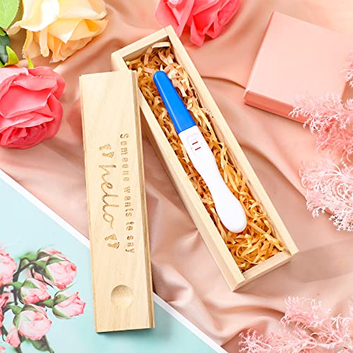 Qunclay Pregnancy Test Keepsake Box with Raffia Ribbon