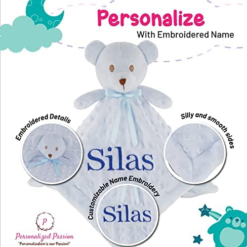 Personalized Baby Blanket Lovey with Custom Embroidered Name - Soft and Comfy Security Blanket