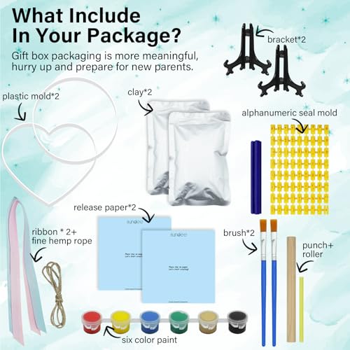 Kimitimi Baby Handprint Footprint Kit - Personalized Clay Keepsake