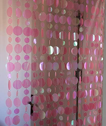 Pink Sequin Curtain Strips with Rings - 10pcs100cm