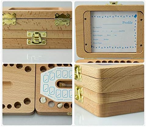 Esweny Baby Tooth Box with Photo Frame and Lock Design