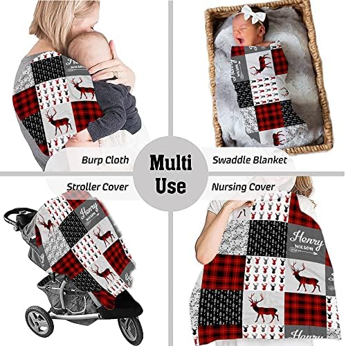 Personalized Reindeer Baby Blanket with Custom Name 1