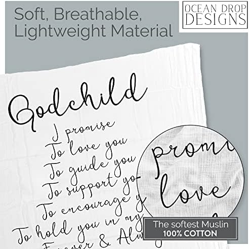 Ocean Drop Designs Muslin Swaddle Blanket - 47x47 Soft Cotton Baby Gift
